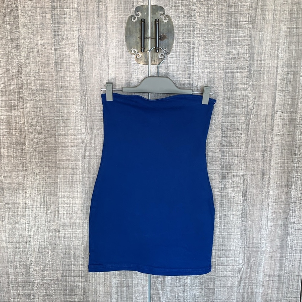 Zara Denim Strapless Mini Dress